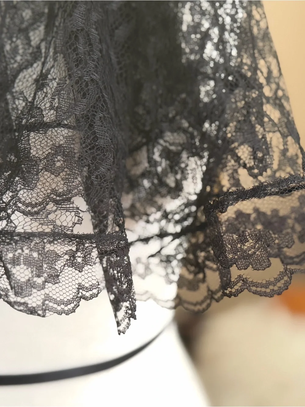 Vintage Black Lace Mantilla/Morning Scarf